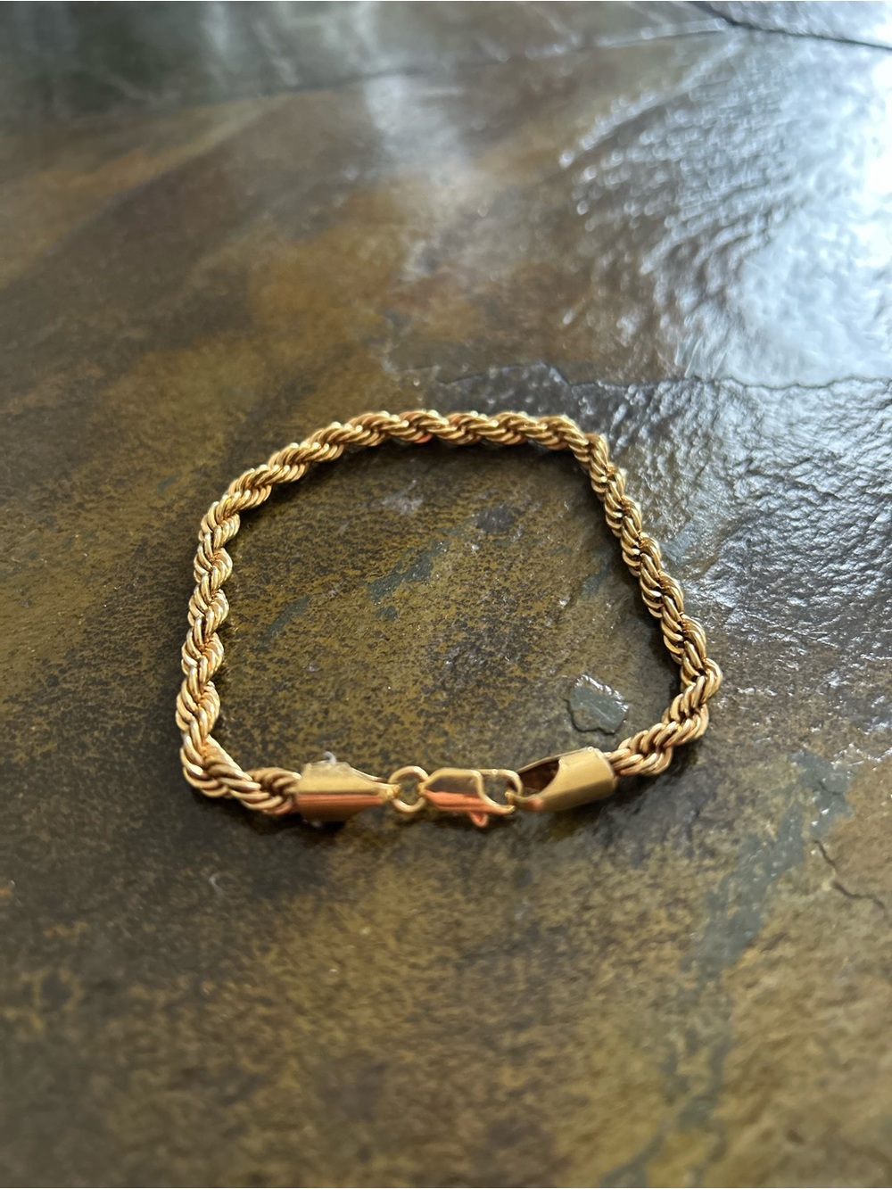 Vintage Gold Tone Rope Chain Bracelet - Elegant Women’s Jewelry size 7- 3/4